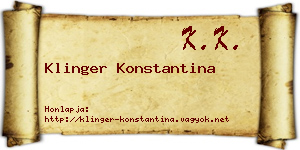 Klinger Konstantina névjegykártya